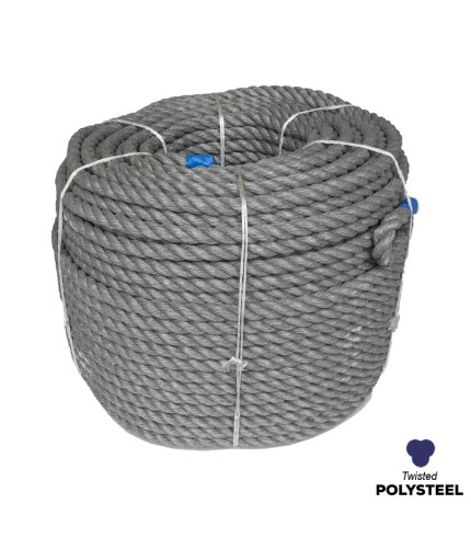 28mm - Polysteel Rope - 3-Strand Construction - Synthetic tensile | SOLD PER METER